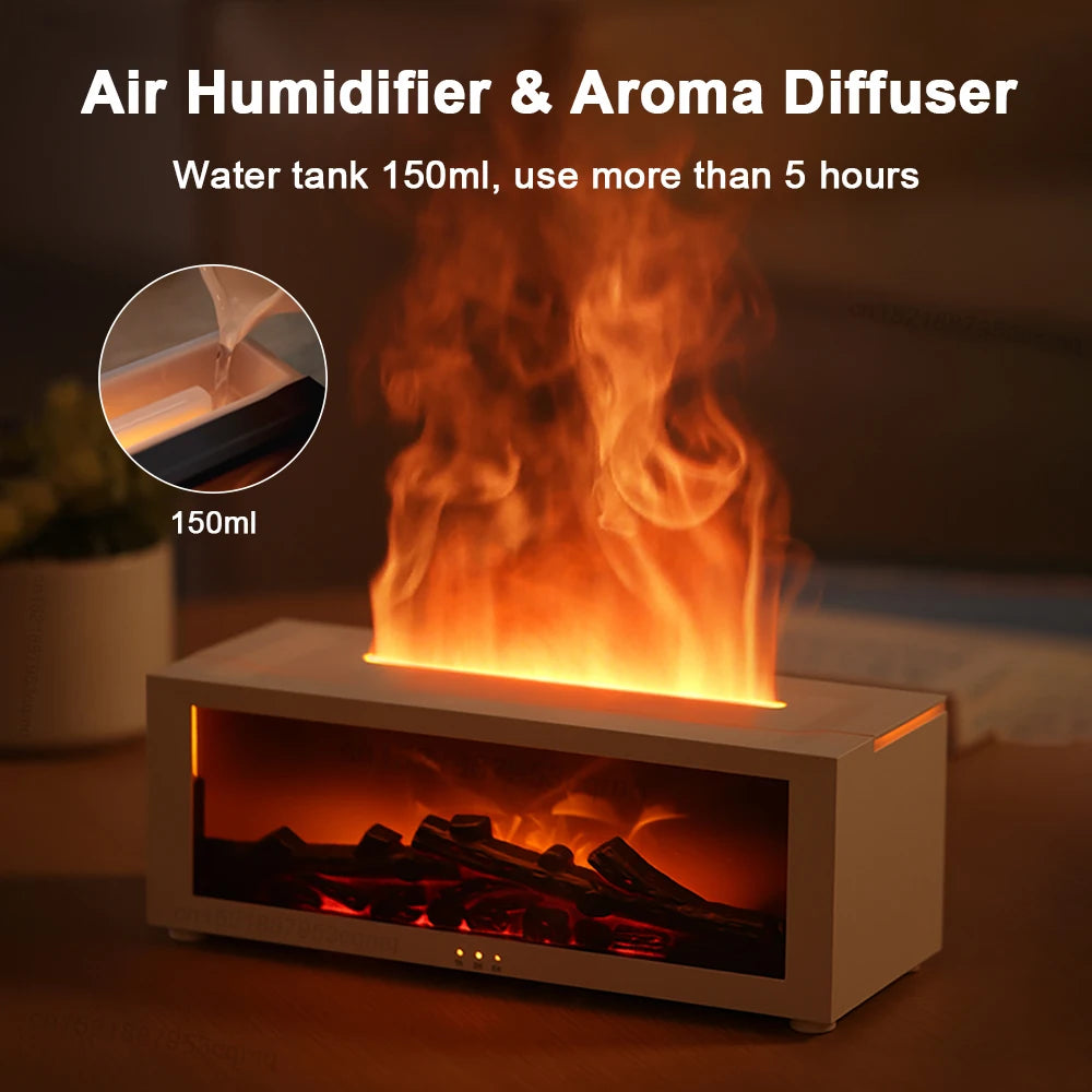 AuriMist FlameGlow – Smart Essential Oil Diffuser & LED Aroma Humidifier