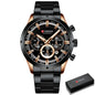 CURREN Luxury Sports Quartz Men's Watch – Full Steel Waterproof Chronograph Wristwatch with Luminous Hands