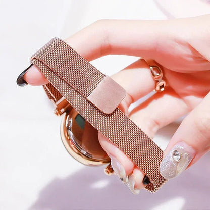 RUNERR Luxury Starry Sky Women’s Watch – Magnetic Mesh Band Quartz Dress Wristwatch