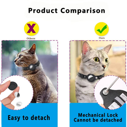 PurrTrack™ Reflective AirTag Cat Collar - AirTag Holder