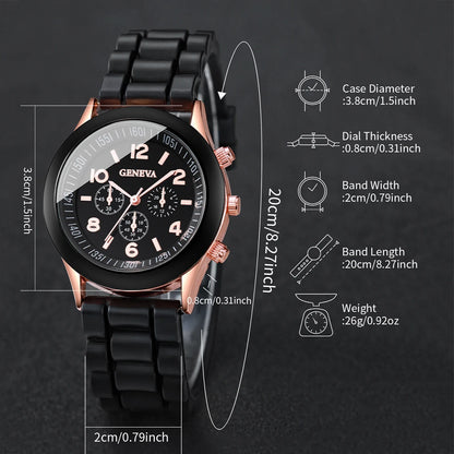 Elegance™ Women's Fashion Watch & Jewelry Set – Stylish Quartz Timepiece with Bracelet & Accessories