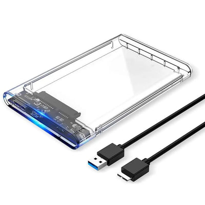 ClearVault USB 3.0/2.0 Transparent 2.5" SATA External Hard Drive Enclosure with UASP – Tool-Free Portable Case for 2TB HDD/SSD