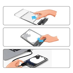 ClearVault USB 3.0/2.0 Transparent 2.5" SATA External Hard Drive Enclosure with UASP – Tool-Free Portable Case for 2TB HDD/SSD