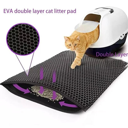 PawGuard™ Double-Layer Waterproof Cat Litter Mat 🐾🚫✨