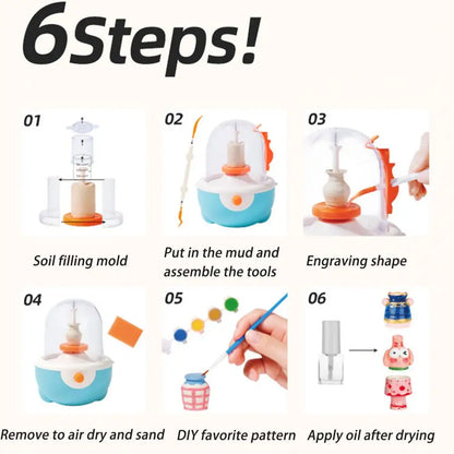 PotteryPlay™ Electric Clay Sculpting Kit – Unleash Creativity with Every Spin! 🎨⚡