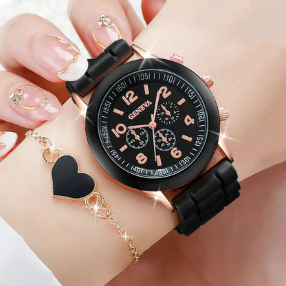 Elegance™ Women's Fashion Watch & Jewelry Set – Stylish Quartz Timepiece with Bracelet & Accessories