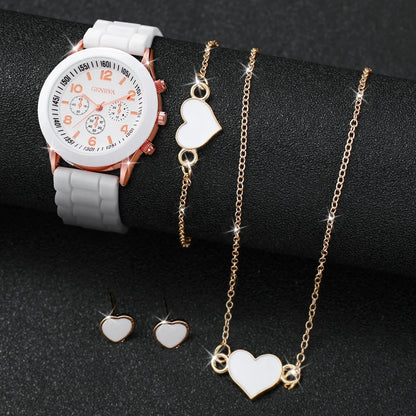Elegance™ Women's Fashion Watch & Jewelry Set – Stylish Quartz Timepiece with Bracelet & Accessories