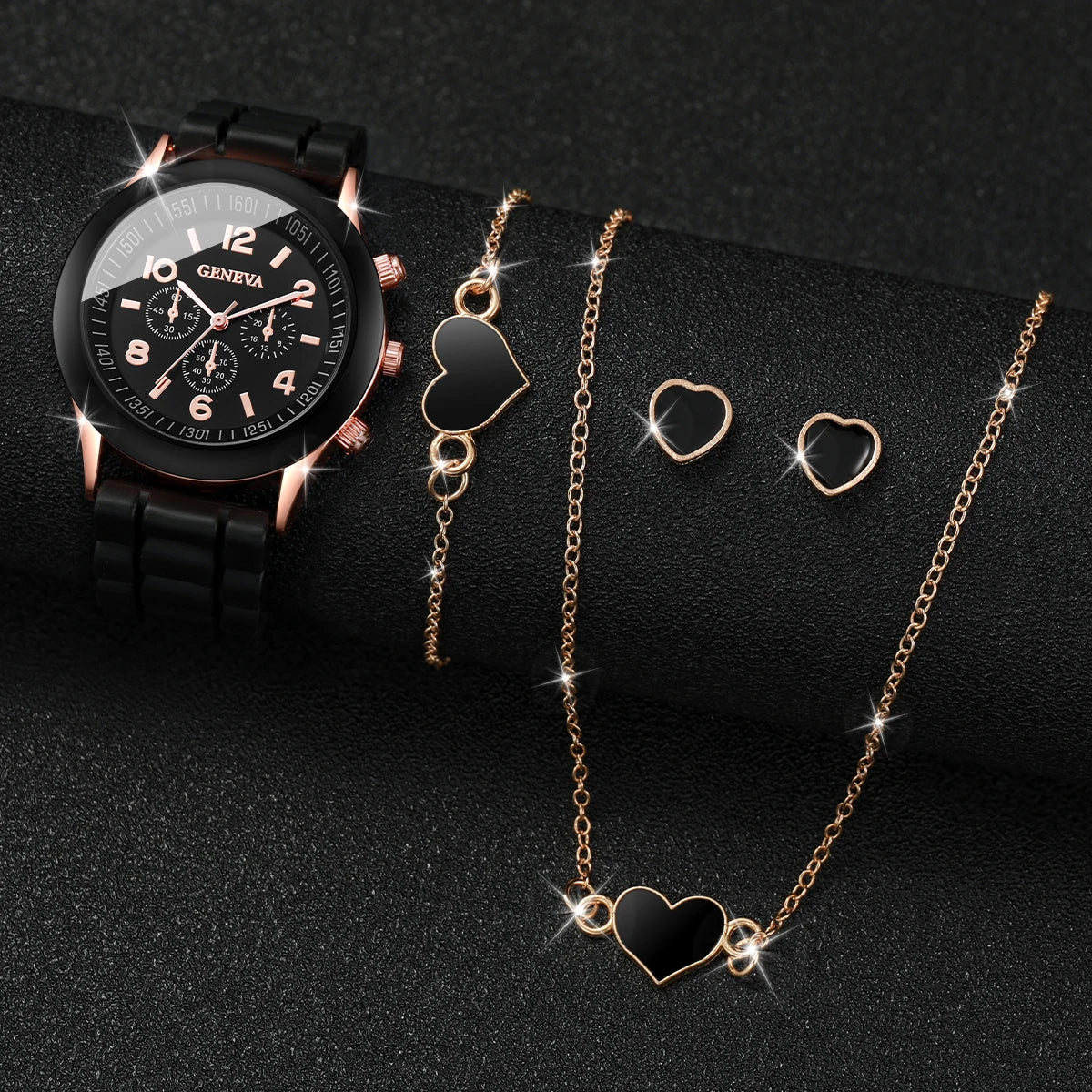 Elegance™ Women's Fashion Watch & Jewelry Set – Stylish Quartz Timepiece with Bracelet & Accessories