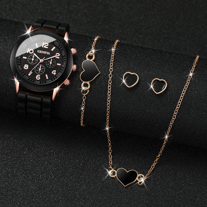 Elegance™ Women's Fashion Watch & Jewelry Set – Stylish Quartz Timepiece with Bracelet & Accessories