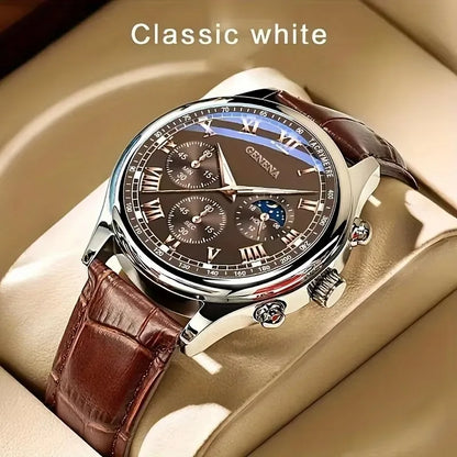 GAIETY™ Men's Luxury Quartz Watch – Elegant Leather Strap, Business & Casual Style