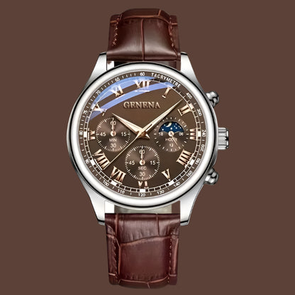 GAIETY™ Men's Luxury Quartz Watch – Elegant Leather Strap, Business & Casual Style