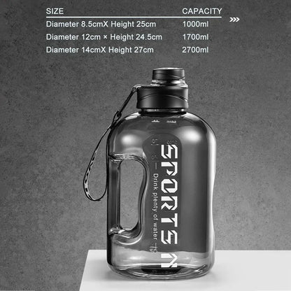 AquaForge Titan Bottle – 1.7L/2.7L Large Capacity Hydration Kettle