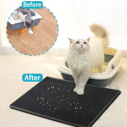 PawGuard™ Double-Layer Waterproof Cat Litter Mat 🐾🚫✨